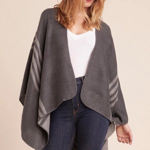 BB Dakota Blanket Scarf Wrap, Gray Reversible, OS